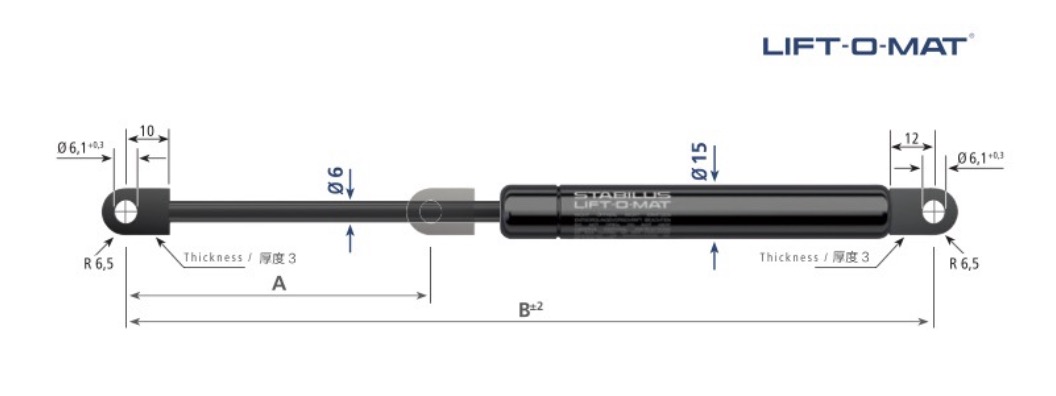 Stainless steel gas spring YQL10/22-1